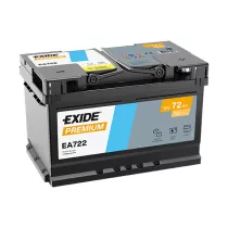 72Ah EXIDE Premium EA722 autó akkumulátor JOBB+
