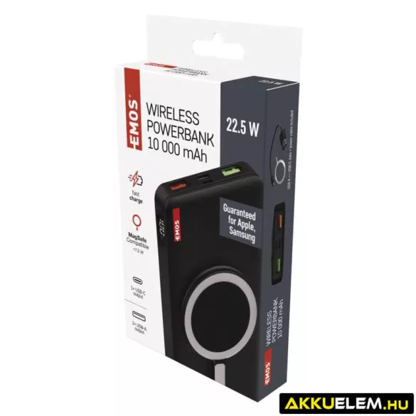 EMOS Powerbank WI 1022D, 10 000 mAh, 22,5 W+Wireless B0542B LiPo külső