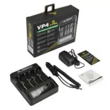 XTAR VP4 négy csatornás Li-Ion LCD kijelzős hálózati akkutöltő