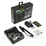 XTAR VP4 négy csatornás Li-Ion LCD kijelzős hálózati akkutöltő