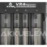XTAR VP4 négy csatornás Li-Ion LCD kijelzős hálózati akkutöltő