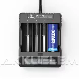 XTAR VP4 négy csatornás Li-Ion LCD kijelzős hálózati akkutöltő