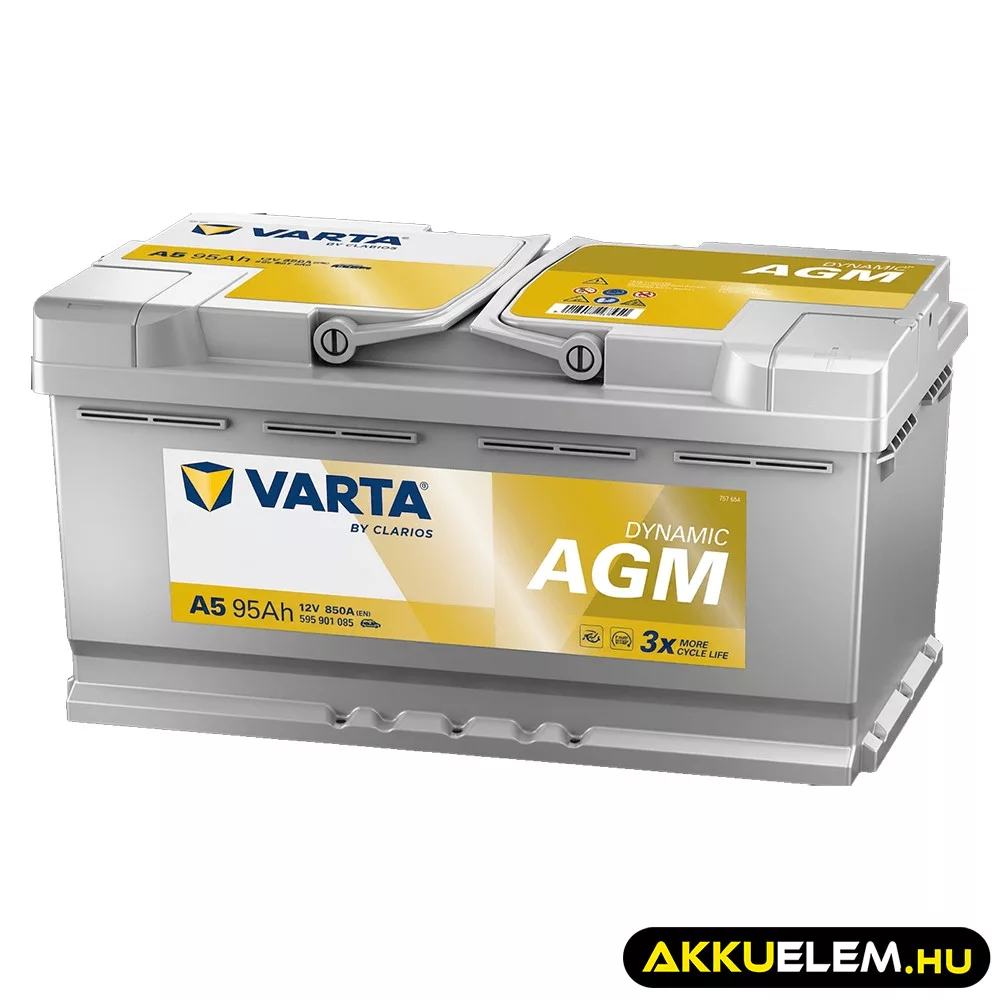 VARTA 12V AGM 95Ah 850A A5 Dynamic autó akkumulátor 595901 START-STOP VARTA 12V AGM 95Ah 850A A5 Dynamic autó akkumulátor 595901 START-STOP