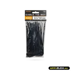 Vezetékkötegelo szett fekete 150mm 100db 05415