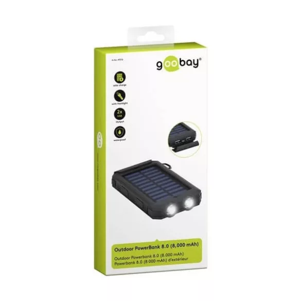 Külső akku napelemes 8000mAh Goobay