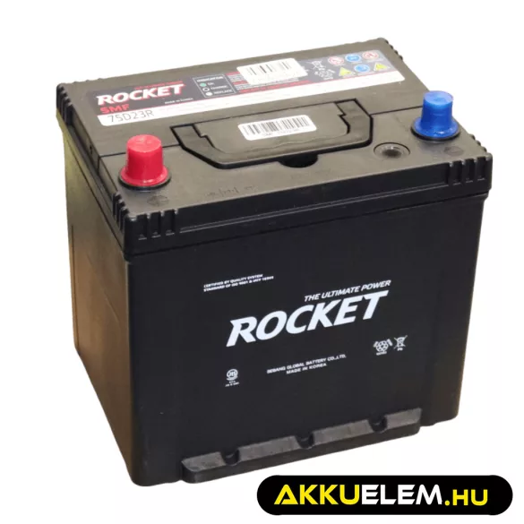 Rocket 65Ah 12V autó akkumulátor 75D23R ASIA bal+