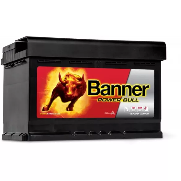 Banner Power Bull 12V 74Ah 680A P7412 autó akkumulátor JOBB+  