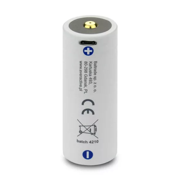 everActive 26650 3,7V 5200mAh li-ion akkumulátor microUSB bemenettel