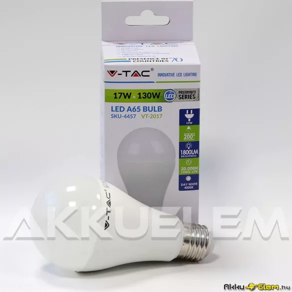 V-TAC E27 17W 1520lm 4000K LED-izzó