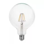 V-TAC E27 G125 Filament LED-izzó 6W 2700K 550lm 300°