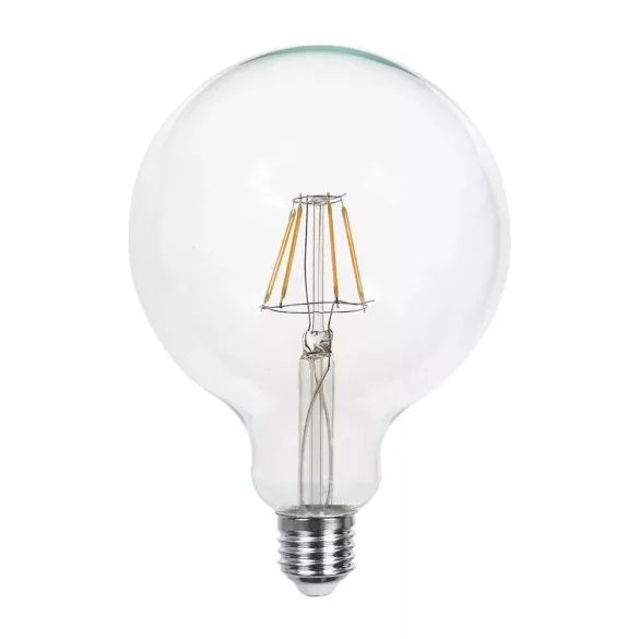 V-TAC E27 G125 Filament LED-izzó 6W 2700K 550lm 300°