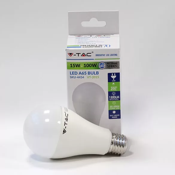 V-TAC E27 15W 1350lm 4500K LED-izzó