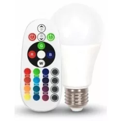   V-TAC E27 6W 470lm 4000K 200 ° RGB  LED-izzó távirányítós