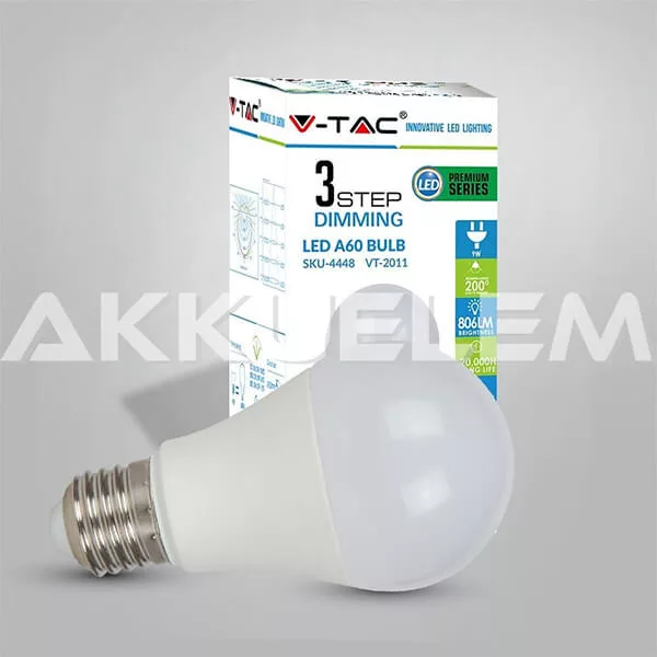 V-TAC E27 9W 806lm 2700K 200 ° LED-izzó dimmelhető