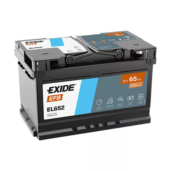 EXIDE Start-Stop EFB EL652 65Ah 650A JOBB+ autó akkumulátor EXIDE Start-Stop EFB EL652 65Ah 650A JOBB+ autó akkumulátor