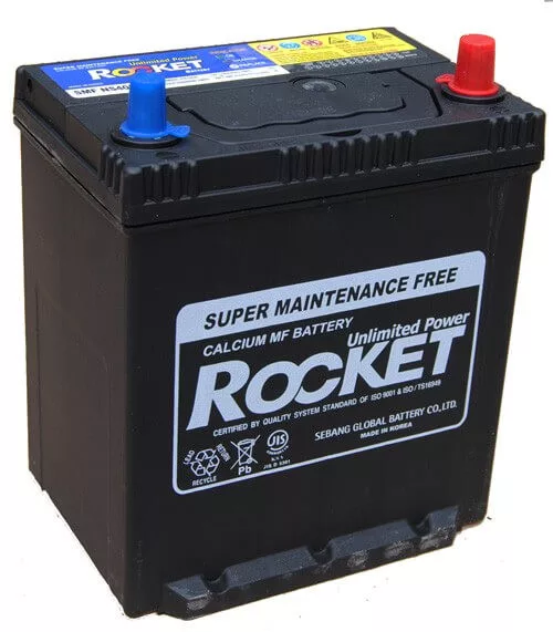 Rocket 35Ah 12V autó akkumulátor NS40ENL ASIA vékonysaru JOBB+