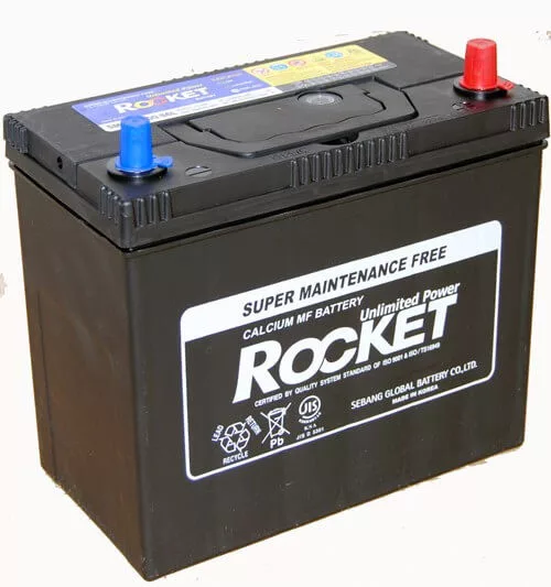 Rocket 45Ah 12V autó akkumulátor NX100-S6L ASIA vékonysaru JOBB+