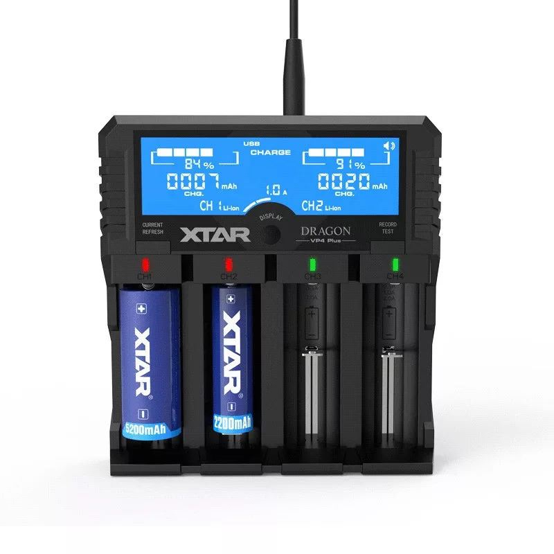 XTAR VP4 Plus Dragon négy csatornás Li-ion/Ni-MH LCD-kijelzős akkumulátor töltő/tesztelő XTAR VP4 Plus Dragon négy csatornás Li-ion/Ni-MH LCD-kijelzős akkumulátor töltő/tesztelő