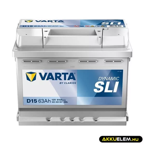 VARTA 12V 63Ah 610A D15 Dynamic autó akkumulátor JOBB+ 563400