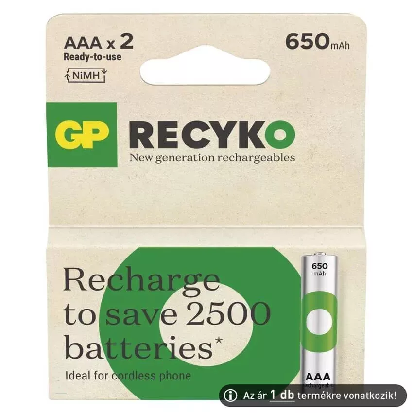 GP Recyko+ 1,2V 1300mAh AA akkumulátor GP130AAHC