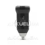 USB autós adapter 1A 5V állapotjelző LED-del 12-24V