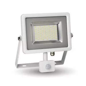 V-TAC 30W 2400lm reflektor mozgásérzékelős, fehér színű V-TAC 30W 2400lm reflektor mozgásérzékelős, fehér színű
