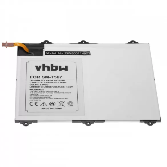 Samsung Galaxy Tab E 9.6/ EB-BT567 7300mAh utángyártott tablet akkumulátor - VHBW