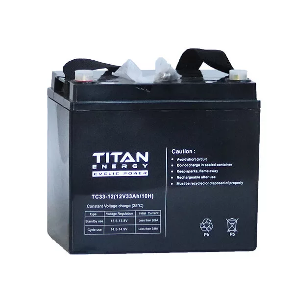 TitanEnergy Cyclic Power 12V 33Ah kerekesszék akkumulátor TC33-12 zselés TitanEnergy Cyclic Power 12V 33Ah kerekesszék akkumulátor TC33-12 zselés