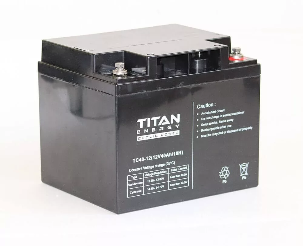 TitanEnergy Cyclic Power 12V 40Ah akkumulátor TC40-12 zselés TitanEnergy Cyclic Power 12V 40Ah akkumulátor TC40-12 zselés
