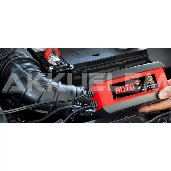 Banner 12V 3A autó és motor akkumulátor töltő