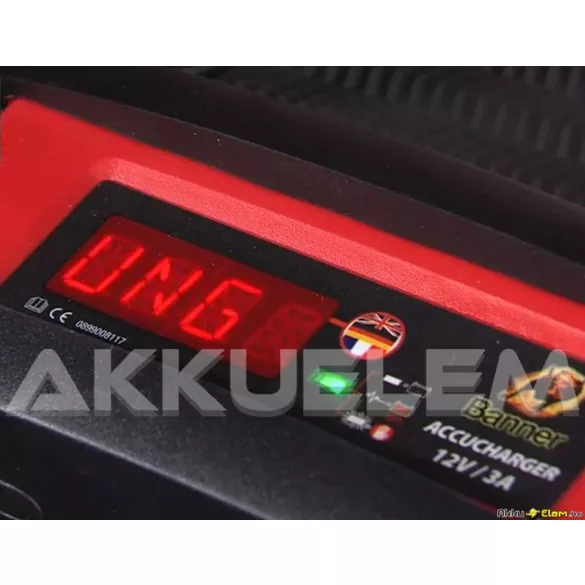 Banner 12V 3A autó és motor akkumulátor töltő