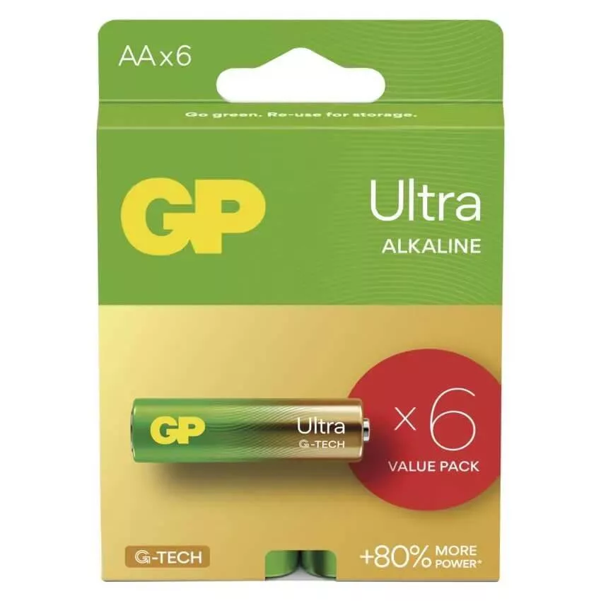 GP 15AU 1,5V AA LR6 Ultra alkáli elem 6db-os csomagban GP 15AU 1,5V AA LR6 Ultra alkáli elem 6db-os csomagban
