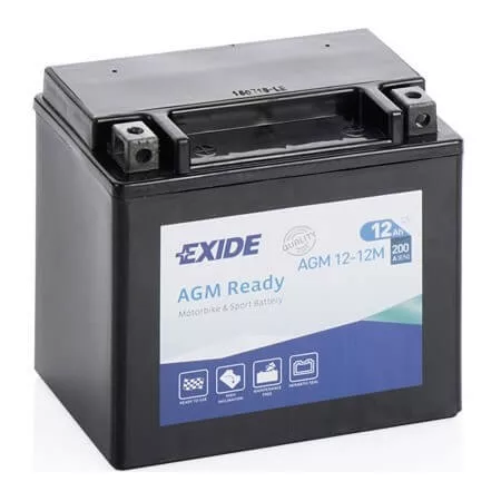 Exide 12V 12Ah 200A AGM12-12M motorkerékpár akkumulátor JOBB+ Exide 12V 12Ah 200A AGM12-12M motorkerékpár akkumulátor JOBB+