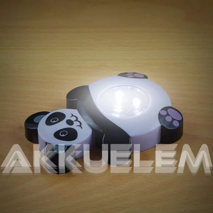 Gyermek éjjelifény lámpa PANDA figurás, nyomógombos