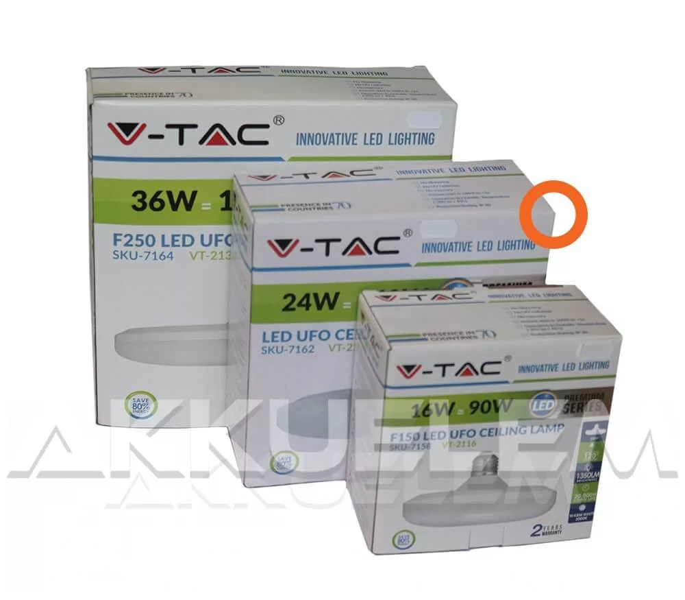 V-TAC E27 24W 2610lm 4000K 120 ° UFO LED-izzó