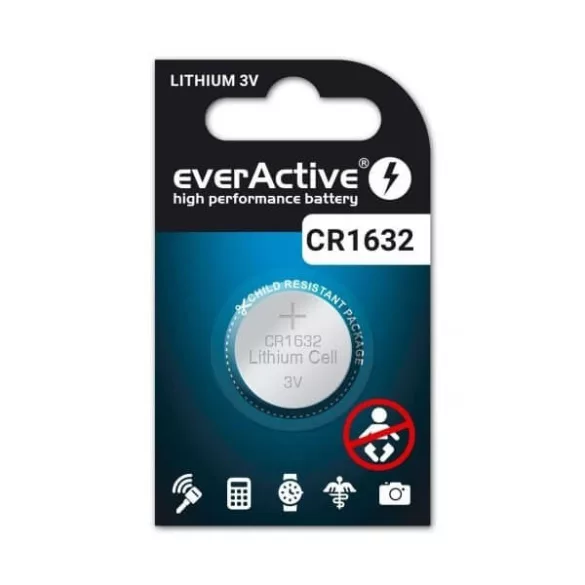 everActive CR1632 3V lítium gombelem 5db/csomag (ár/db)