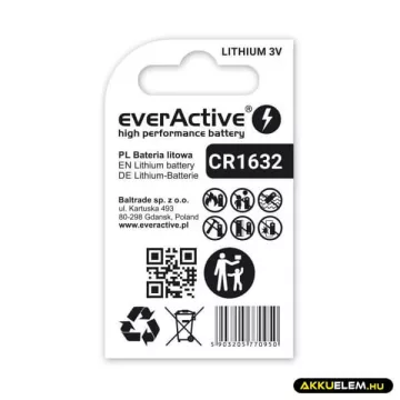 everActive CR1632 3V lítium gombelem 5db/csomag (ár/db)