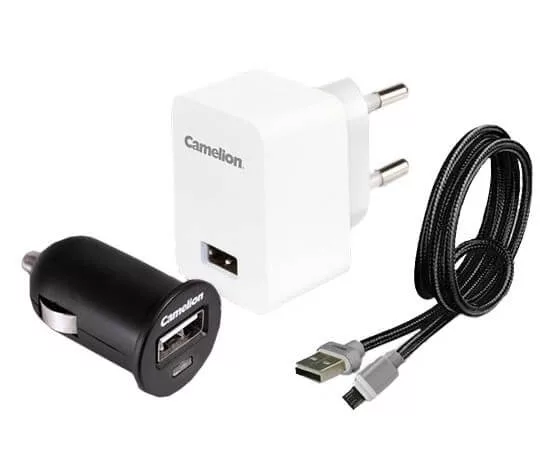 Camelion USB fali, autós, 8pin/microUSB 5V adapter szett Camelion USB fali, autós, 8pin/microUSB 5V adapter szett