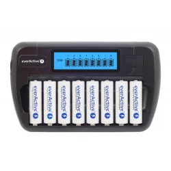   EverActive NC-800 nyolccsatornás AA/AAA Ni-MH elemméretű akkumulátor töltő