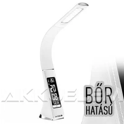 Avide Irodai 6W 350lm 5000K asztali lámpa naptáras, BŐRHATÁSÚ, fehér színű