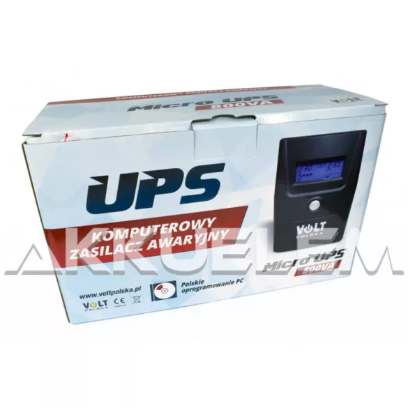 VOLT Polska 800VA/480W trapéz szünetmentes tápegység 1x9Ah