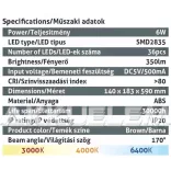 Avide 6W 350lm 5000K asztali lámpa barna színű, bőrhat., naptáras