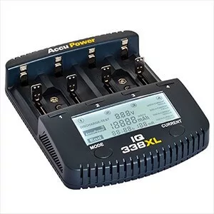 Accupower IQ-338XL Li-ion Ni-Cd Ni-MH univerzális gyorstöltő LCD-kijelzős Accupower IQ-338XL Li-ion Ni-Cd Ni-MH univerzális gyorstöltő LCD-kijelzős