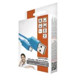 USB-microUSB kábel USB2.0 multi 1m világoskék, szövetborítású