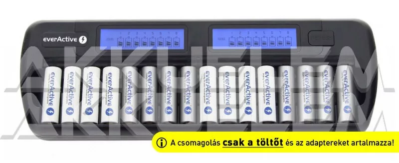 EverActive NC-1600 16 csatornás AA és AAA akkutöltő AA/500mA AAA/250mA