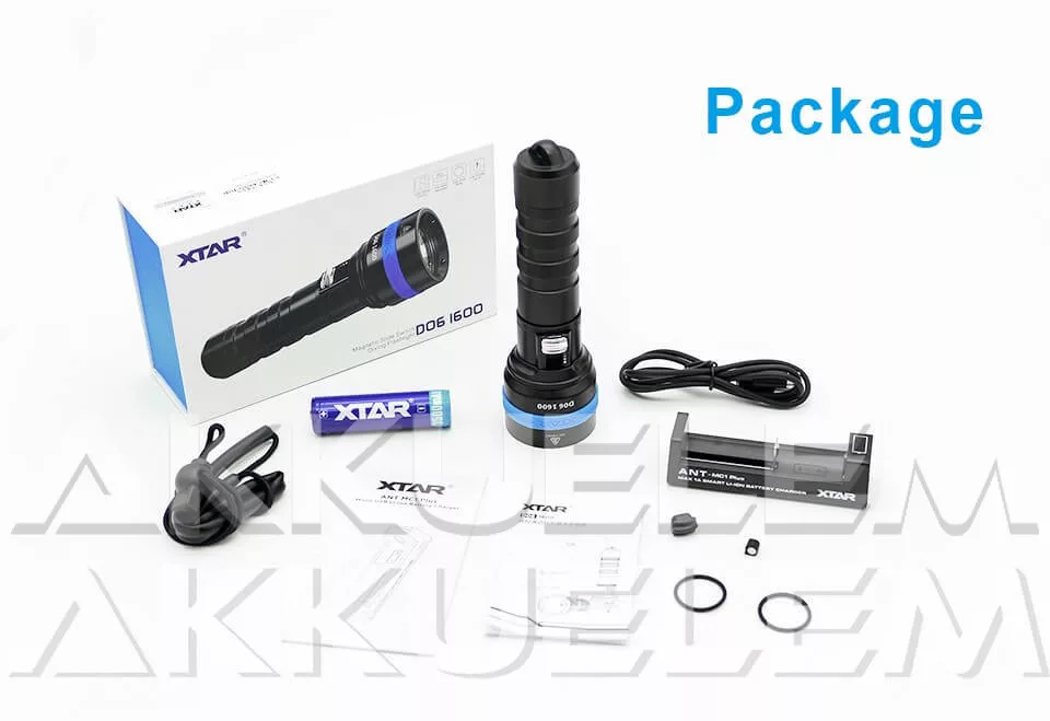 Xtar D06 1600 lum búvárlámpa szett (MC1 Plus, 18650 3500mAh) 4500K