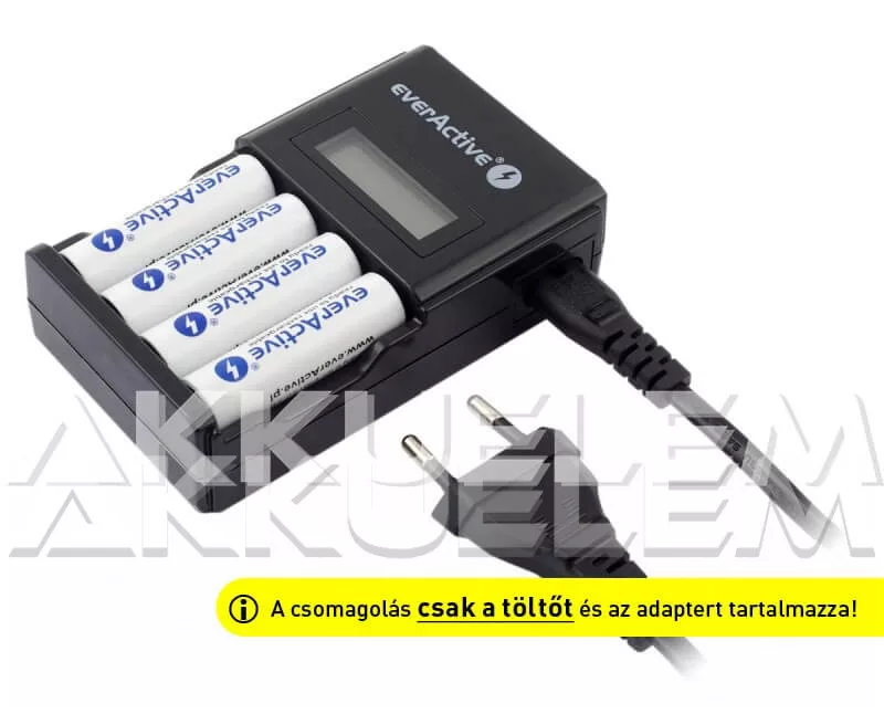 everActive NC-450 AA AAA Ni-MH akkumulátor töltő négycsatornás