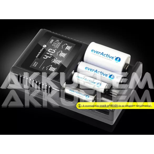 everActive UC-4000 Ni-MH Li-ion LiFePo4 univerzális akkumulátor töltő