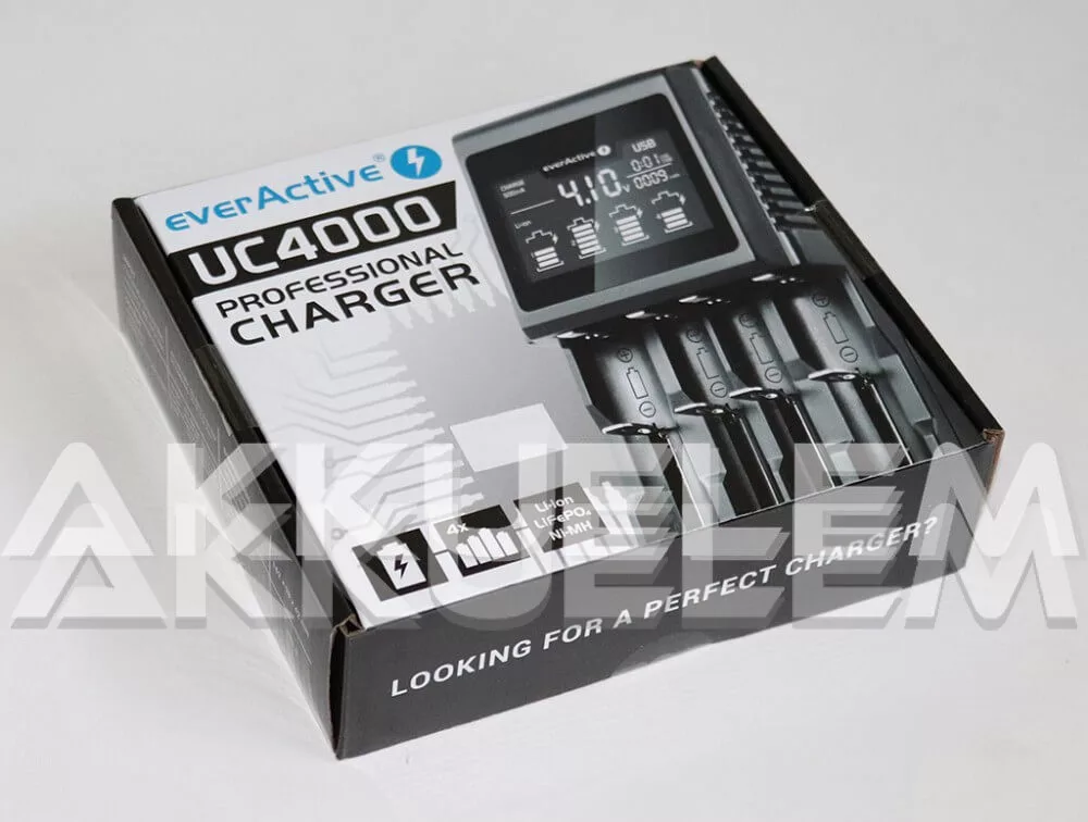 everActive UC-4000 Ni-MH Li-ion LiFePo4 univerzális akkumulátor töltő