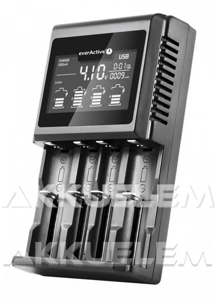 everActive UC-4000 Ni-MH Li-ion LiFePo4 univerzális akkumulátor töltő